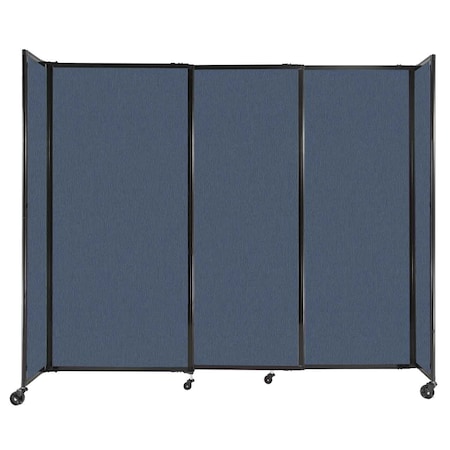 Versare StraightWall Sliding Portable Partition 7'2" x 6' Ocean Fabric 1472315